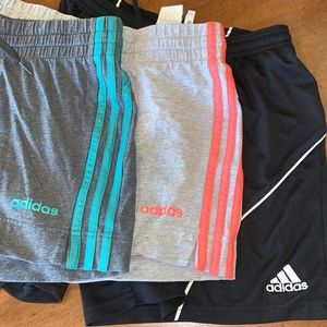 Adidas athleisure wear sports shorts all sz Small set of 3